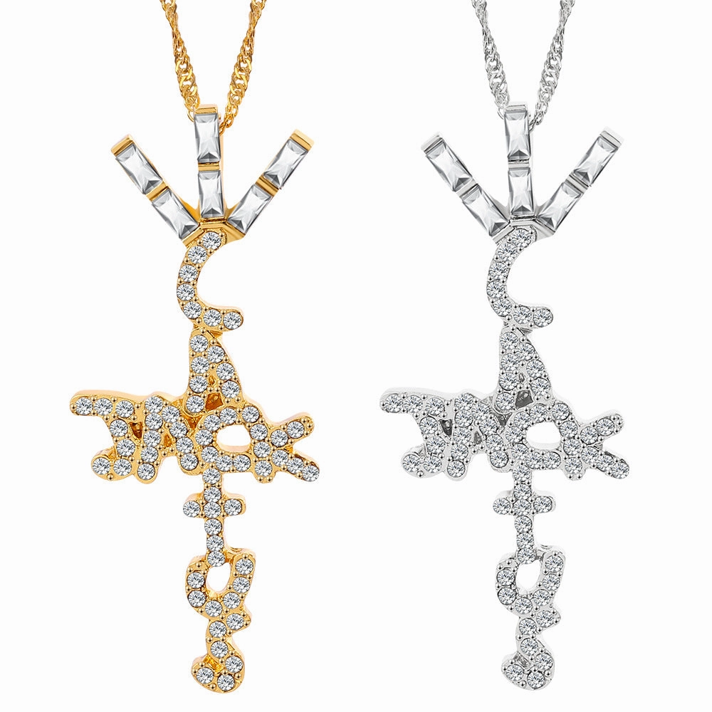 Wholesale Cactus Jack Letter Hollow Pendant Alloy Necklace