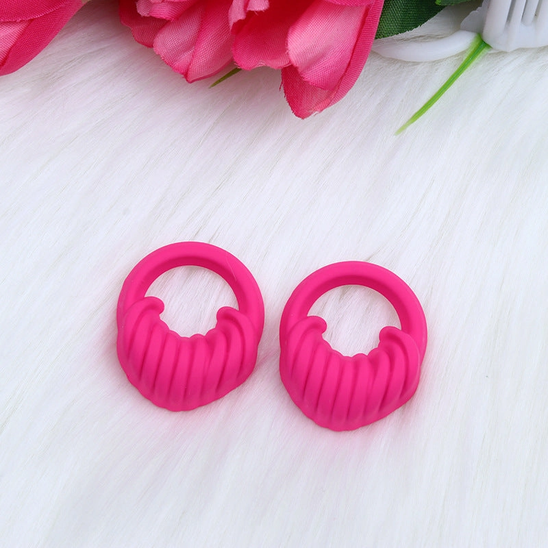 Wholesale Candy Color Bag Shaped Three-dimensional Spray Paint Acrylic Earrings