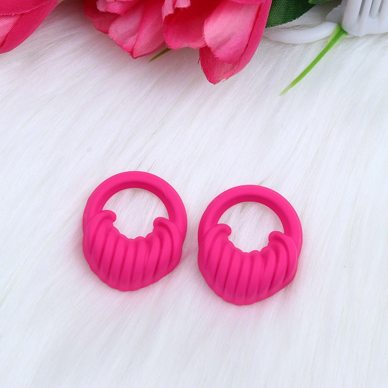 Wholesale Candy Color Bag Shaped Three-dimensional Spray Paint Acrylic Earrings
