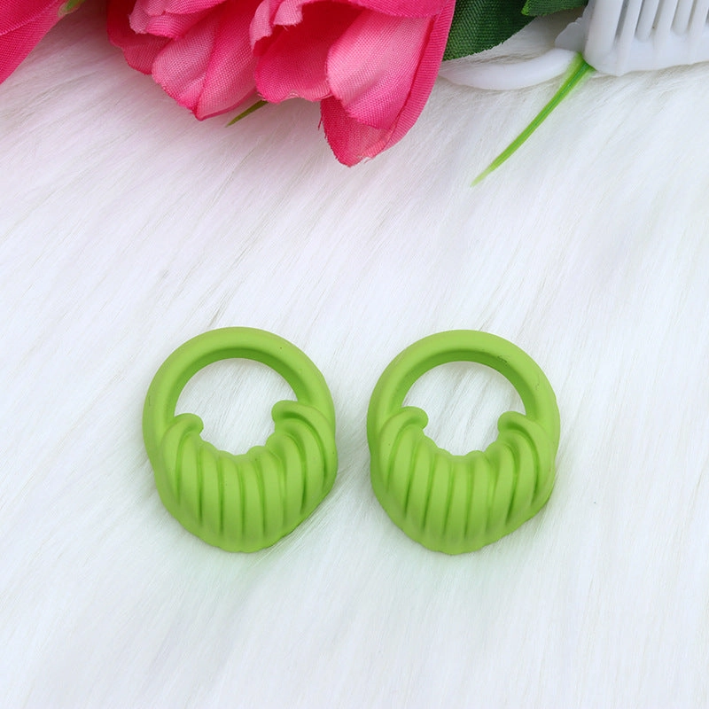 Wholesale Candy Color Bag Shaped Three-dimensional Spray Paint Acrylic Earrings
