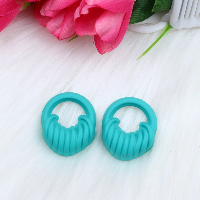 Wholesale Candy Color Bag Shaped Three-dimensional Spray Paint Acrylic Earrings