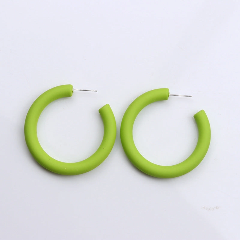 Wholesale Candy Color C Shape Spray Paint Acrylic Earrings