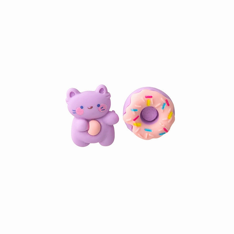 Wholesale Candy Color Rabbit Bear Ice Cream Match Color Strawberry Fruit Resin Earrings