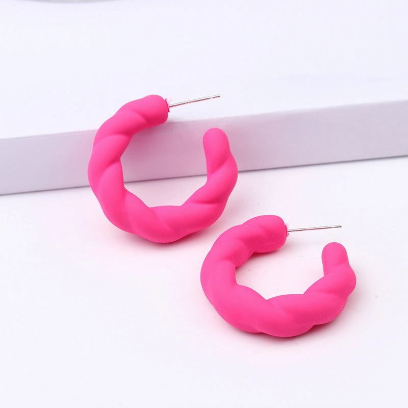 Wholesale Candy Color Twist Wreath Spray Painted Acrylic Earrings