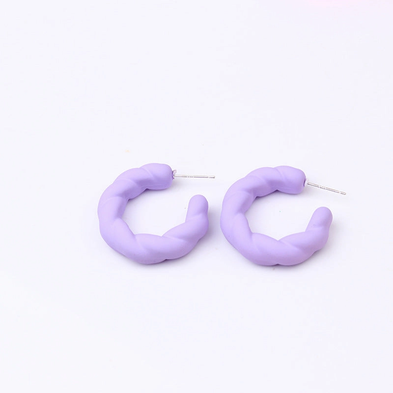 Wholesale Candy Color Twist Wreath Spray Painted Acrylic Earrings
