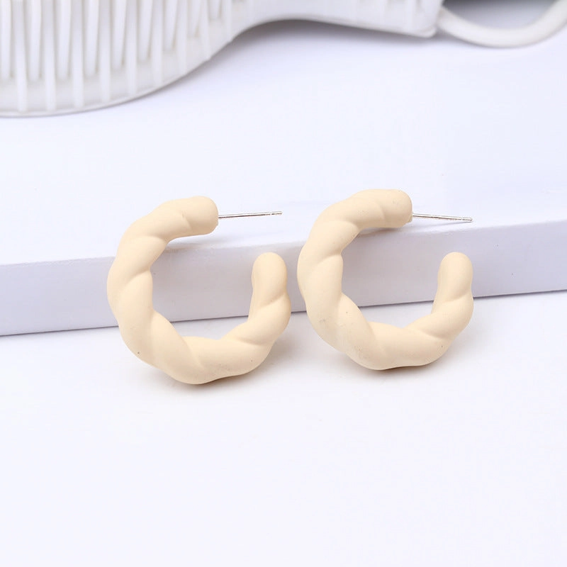 Wholesale Candy Color Twist Wreath Spray Painted Acrylic Earrings