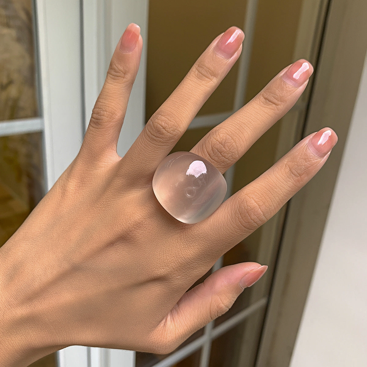 Wholesale Candy Colored Acrylic Geometric Rings