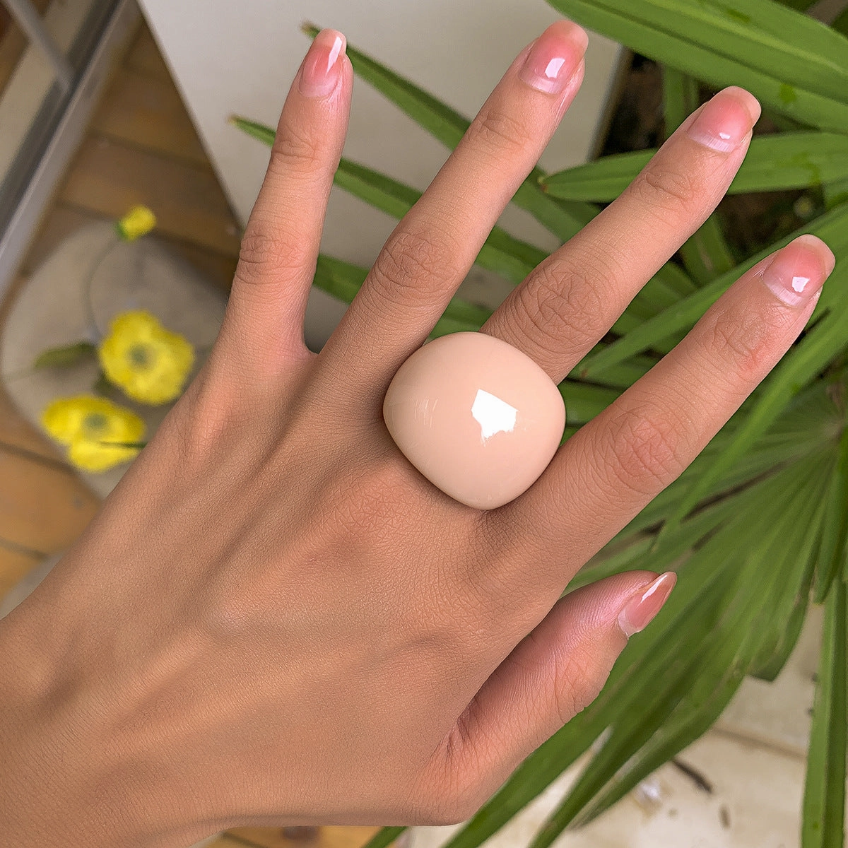 Wholesale Candy Colored Acrylic Geometric Rings