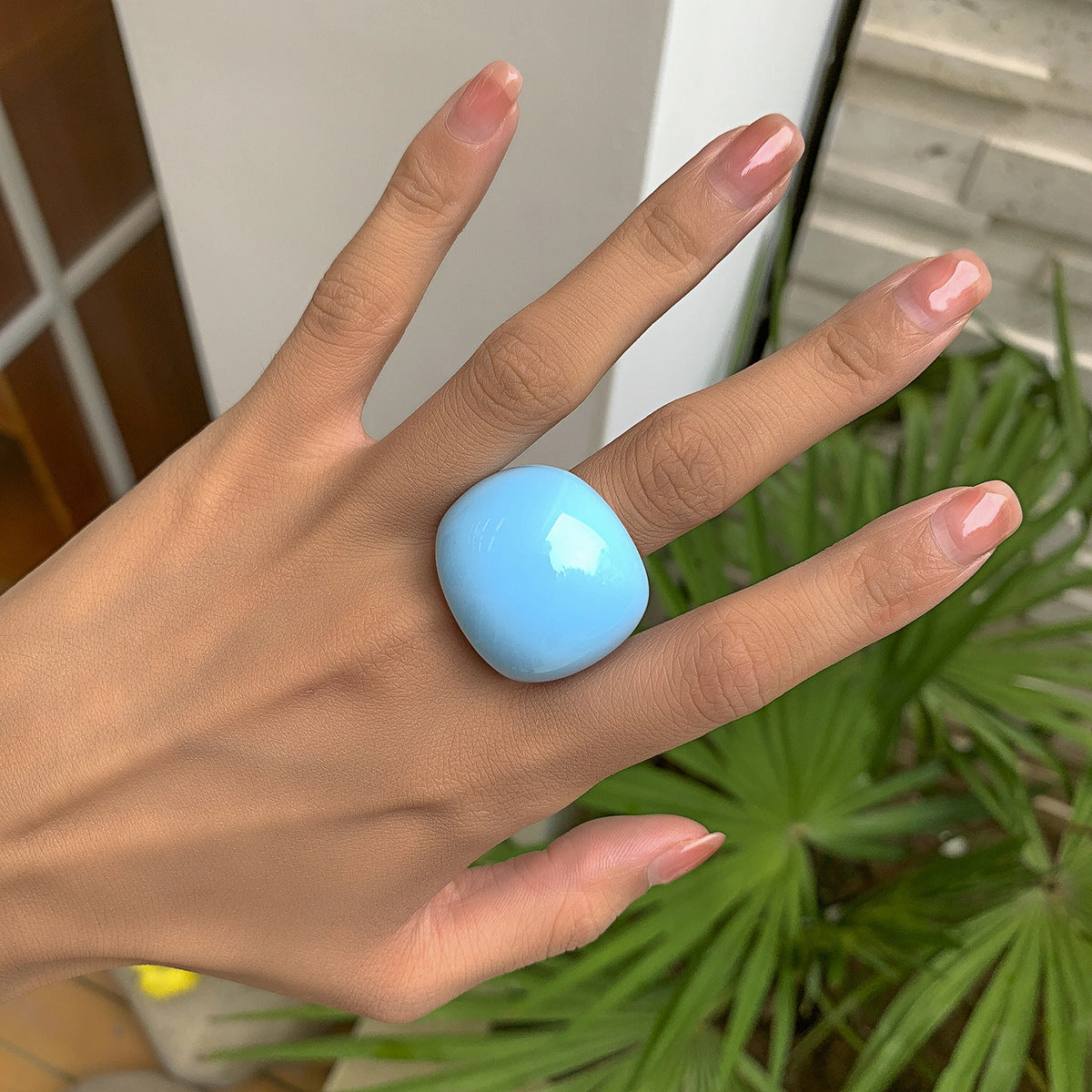 Wholesale Candy Colored Acrylic Geometric Rings