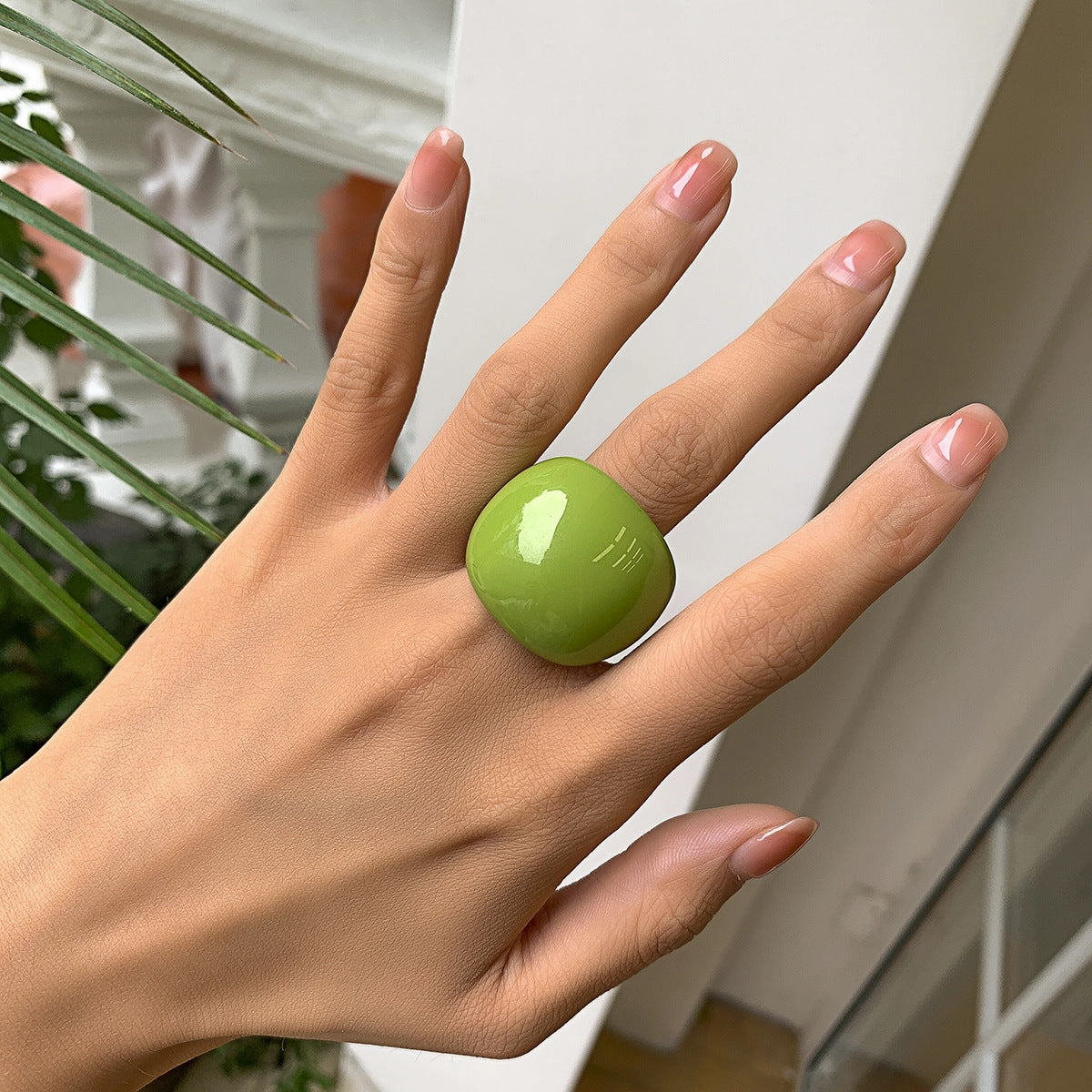 Wholesale Candy Colored Acrylic Geometric Rings