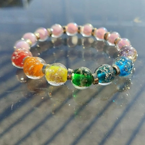 Wholesale Candy Colorful Rainbow Luminous Glass Bracelet