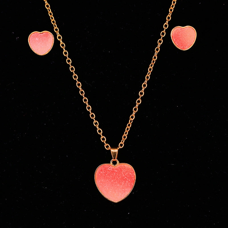 Wholesale Candy Ombre Alloy Earrings Jewelry Set