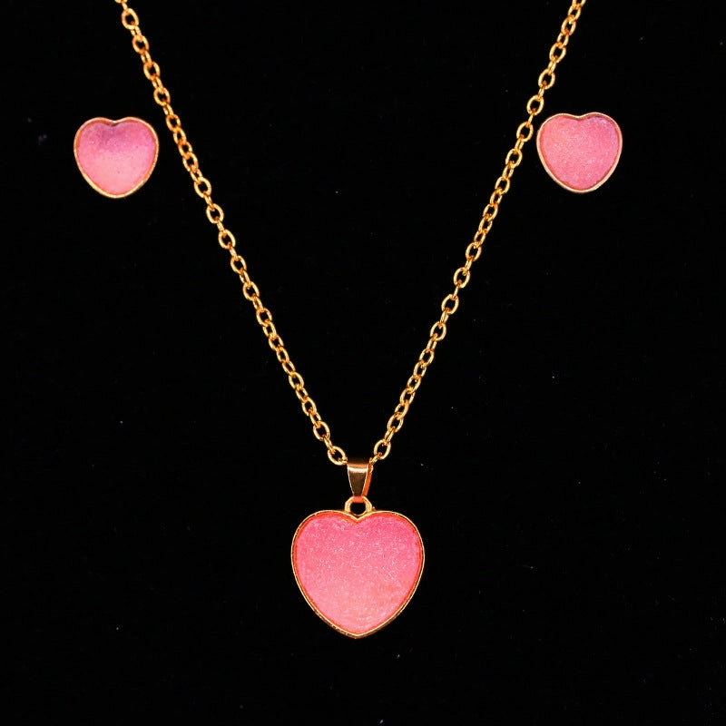 Wholesale Candy Ombre Alloy Earrings Jewelry Set