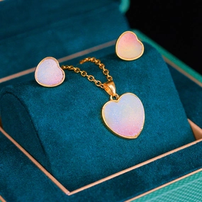 Wholesale Candy Ombre Alloy Earrings Jewelry Set