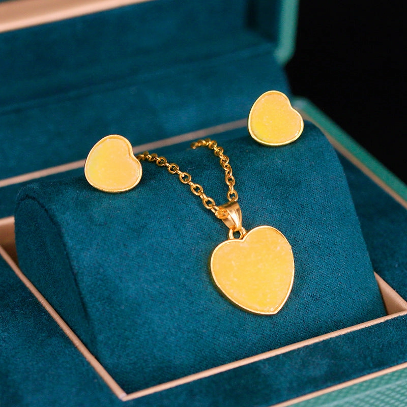 Wholesale Candy Ombre Alloy Earrings Jewelry Set