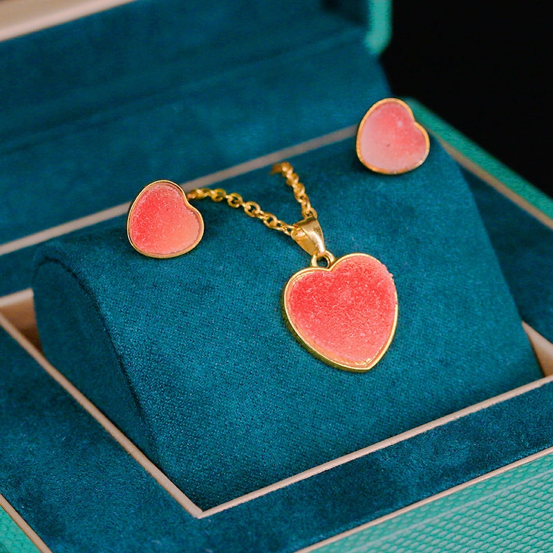 Wholesale Candy Ombre Alloy Earrings Jewelry Set