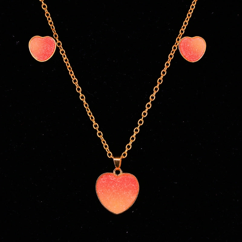 Wholesale Candy Ombre Alloy Earrings Jewelry Set