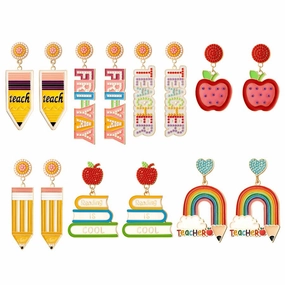 Wholesale Candy Rice Ball Teacher's Day Apple Earrings
