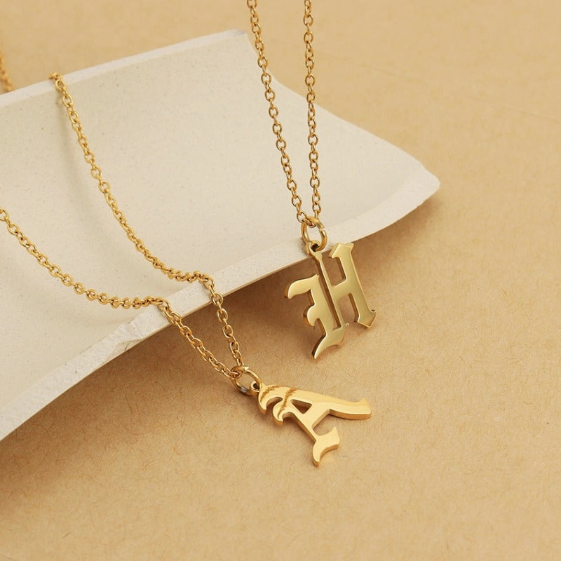 Wholesale Capital Letter Pendant Clavicle Chain Necklace