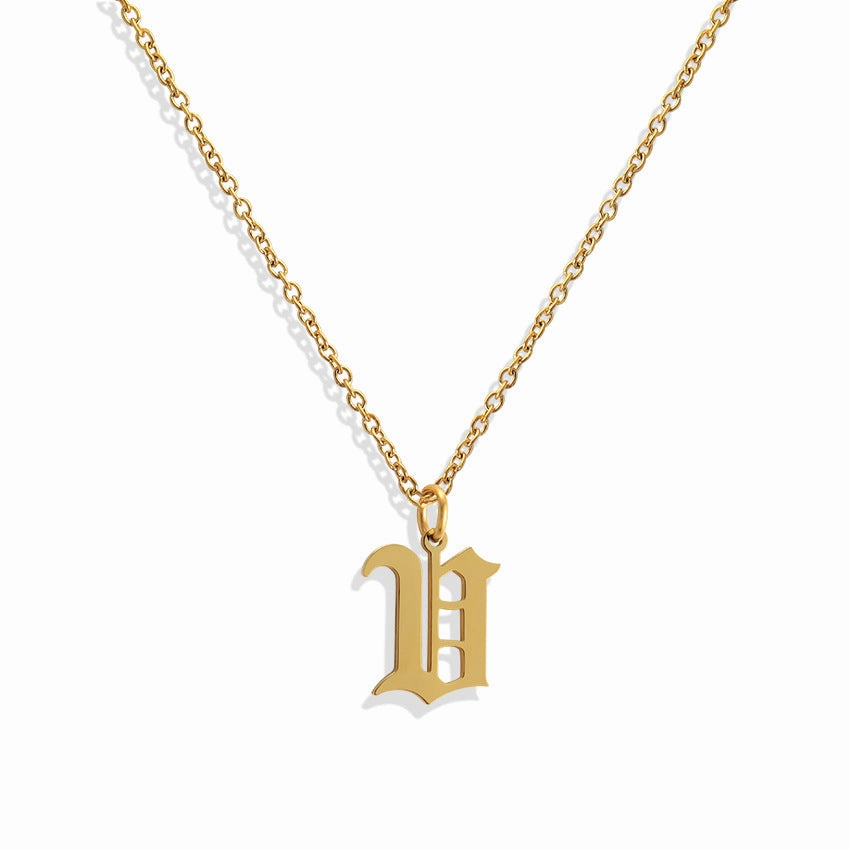 Wholesale Capital Letter Pendant Clavicle Chain Necklace