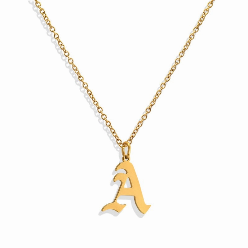 Wholesale Capital Letter Pendant Clavicle Chain Necklace