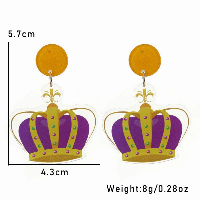 Wholesale Carnival Multi-layered Leaf  Mardi Gras Earrings