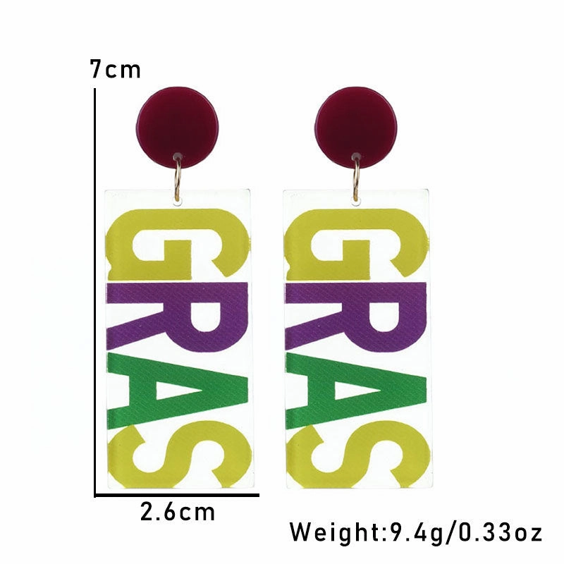 Wholesale Carnival Multi-layered Leaf  Mardi Gras Earrings