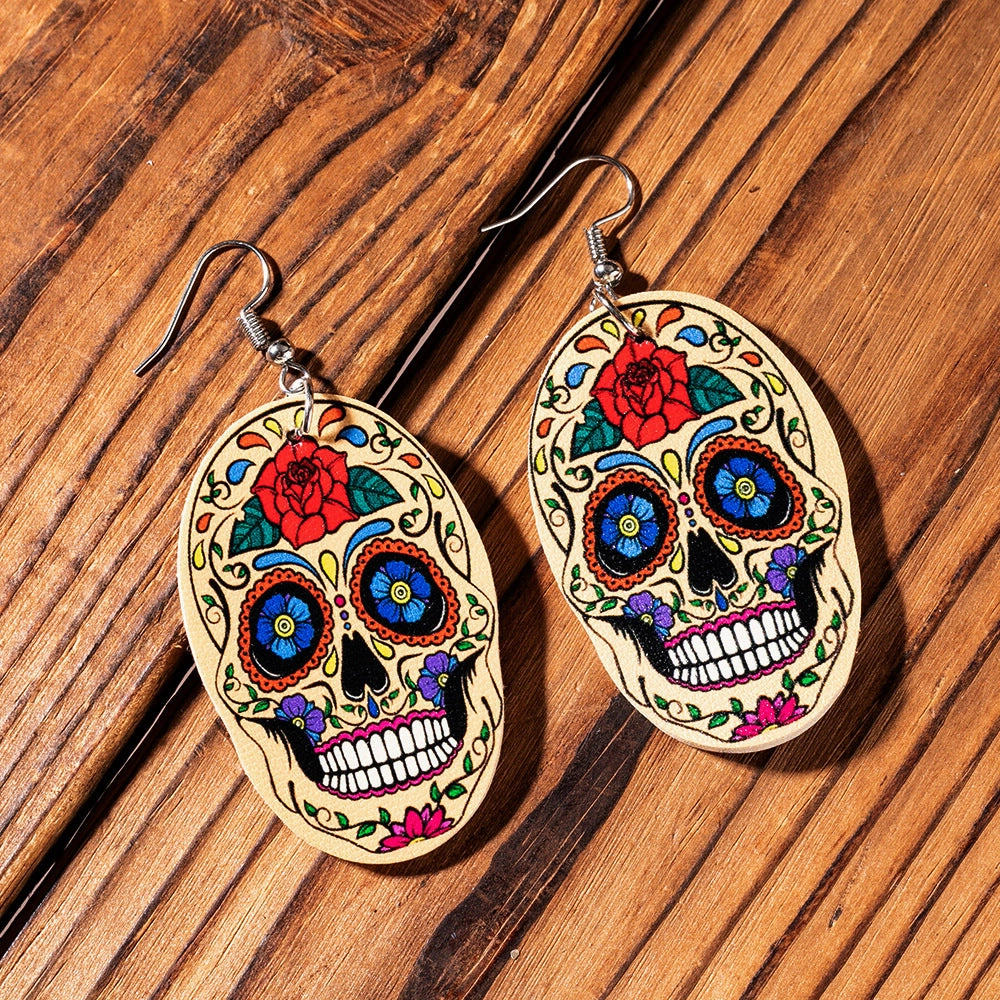 Wholesale Carnival Skull Earrings