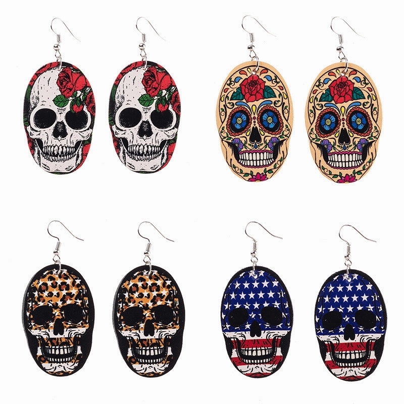Wholesale Carnival Skull Earrings