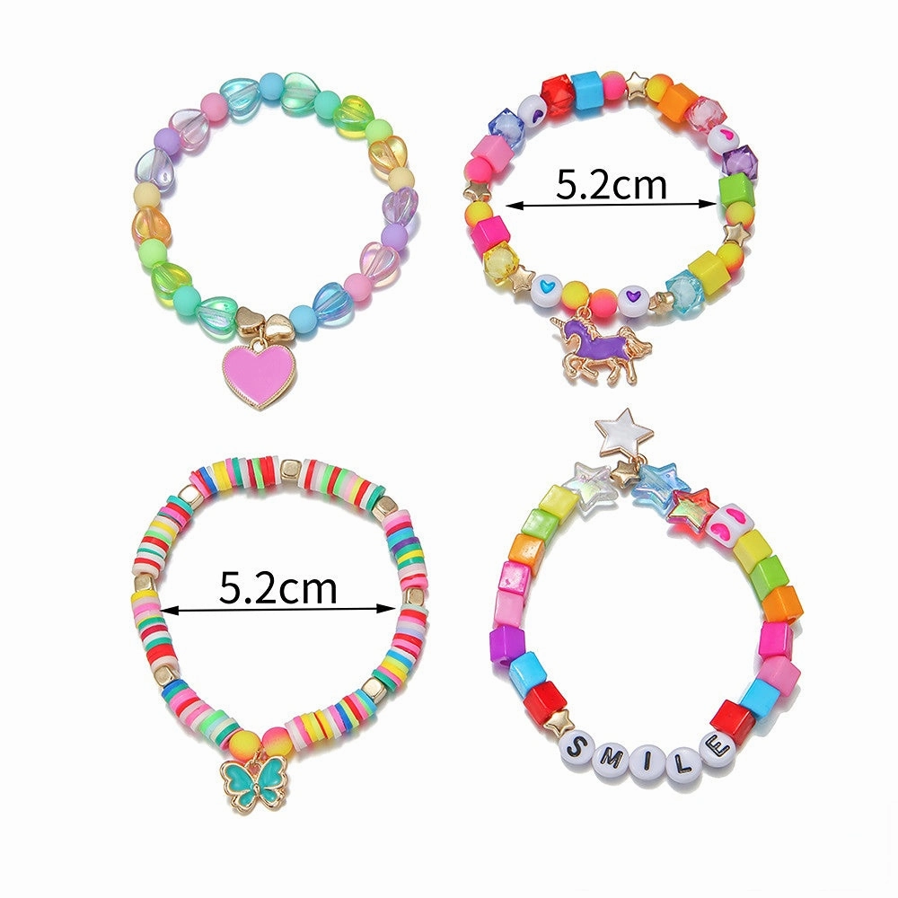 Wholesale Cartoon Acrylic Beaded Bracelet Set of 4
