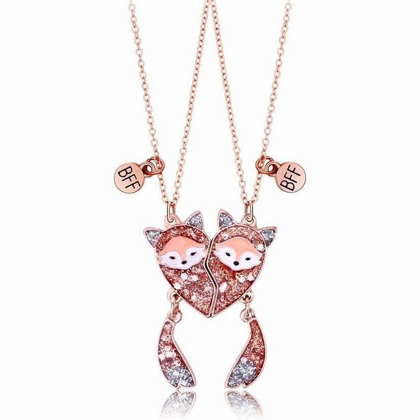 Wholesale Cartoon Cat Fox Avocado Love Stitching Magnetic Necklace
