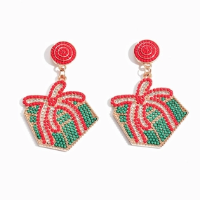 Wholesale Cartoon Christmas Alloy Diamond Earrings