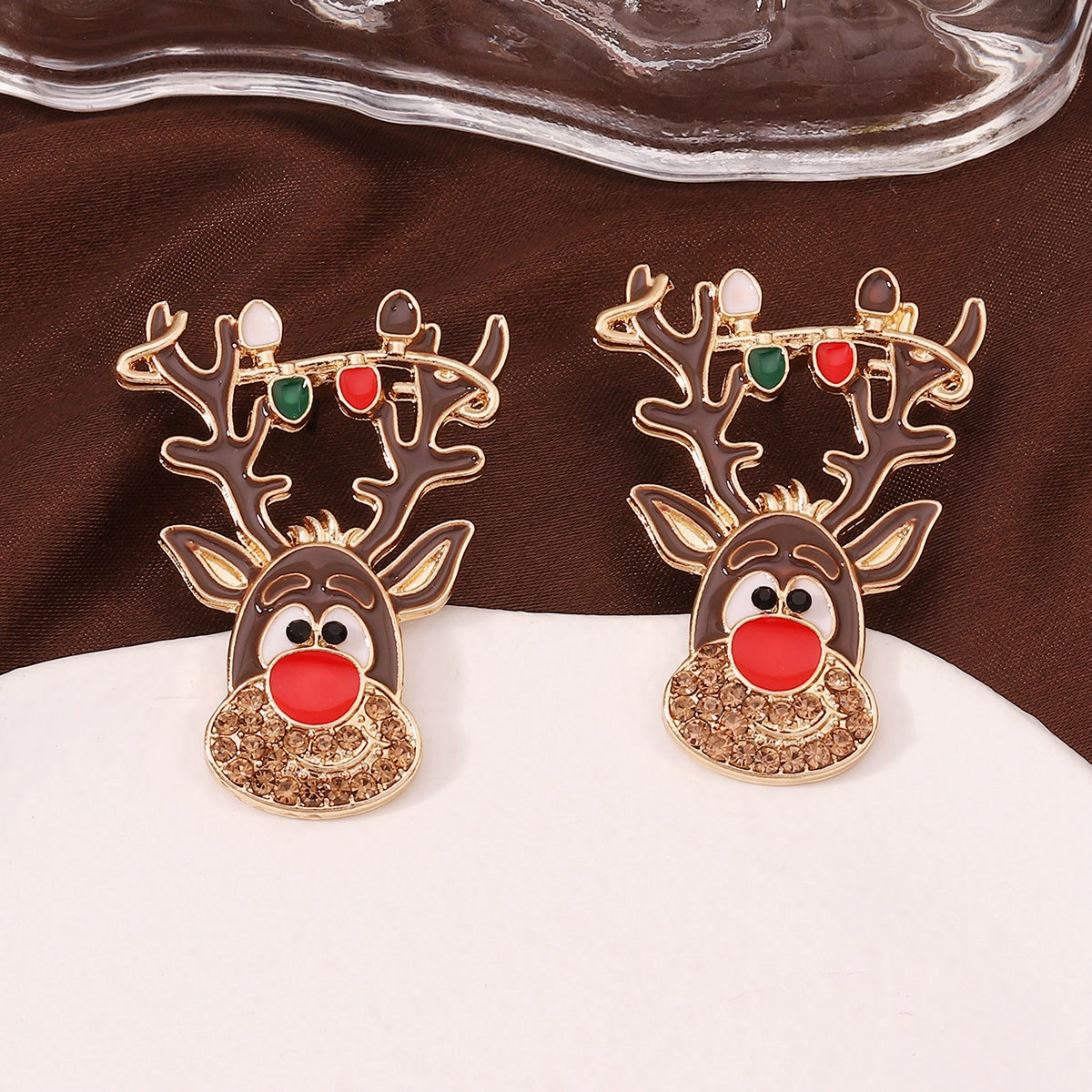 Wholesale Cartoon Christmas Elk Zinc Alloy Earrings