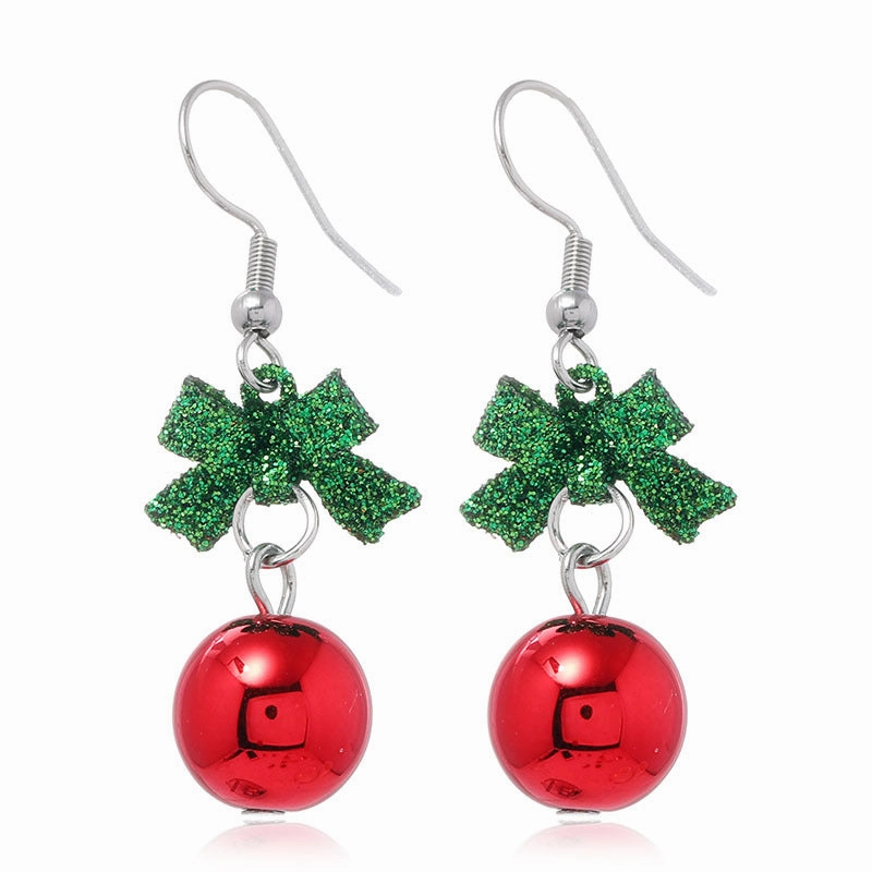 Wholesale cartoon Christmas Santa Claus bell alloy Earrings