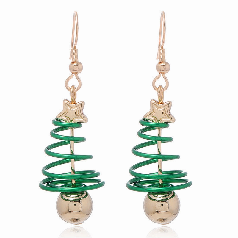 Wholesale cartoon Christmas Santa Claus bell alloy Earrings