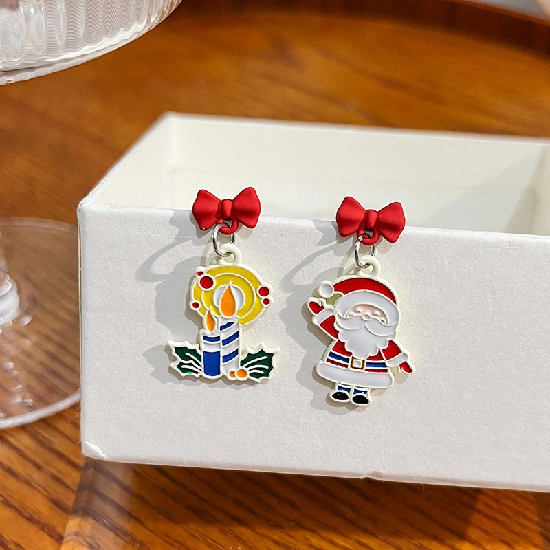 Wholesale Cartoon Christmas Santa Claus Christmas Tree Earrings