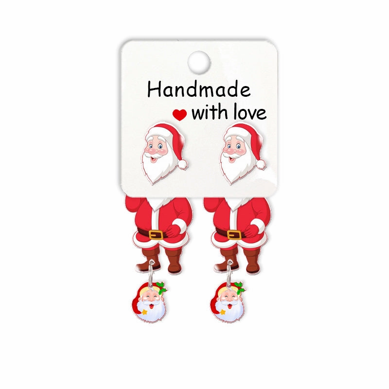Wholesale Cartoon Christmas Santa Resin Earrings