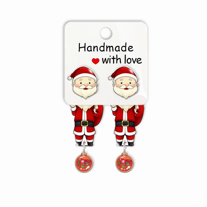 Wholesale Cartoon Christmas Santa Resin Earrings
