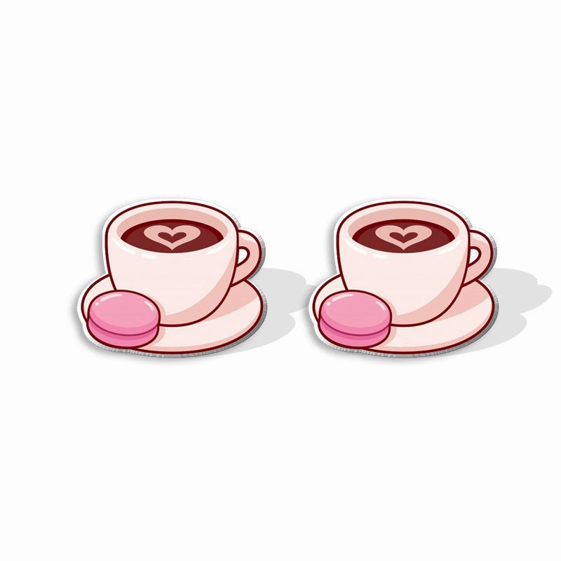Wholesale Cartoon Coffee Machines, Cute Coffee Cups, Resin Earrings