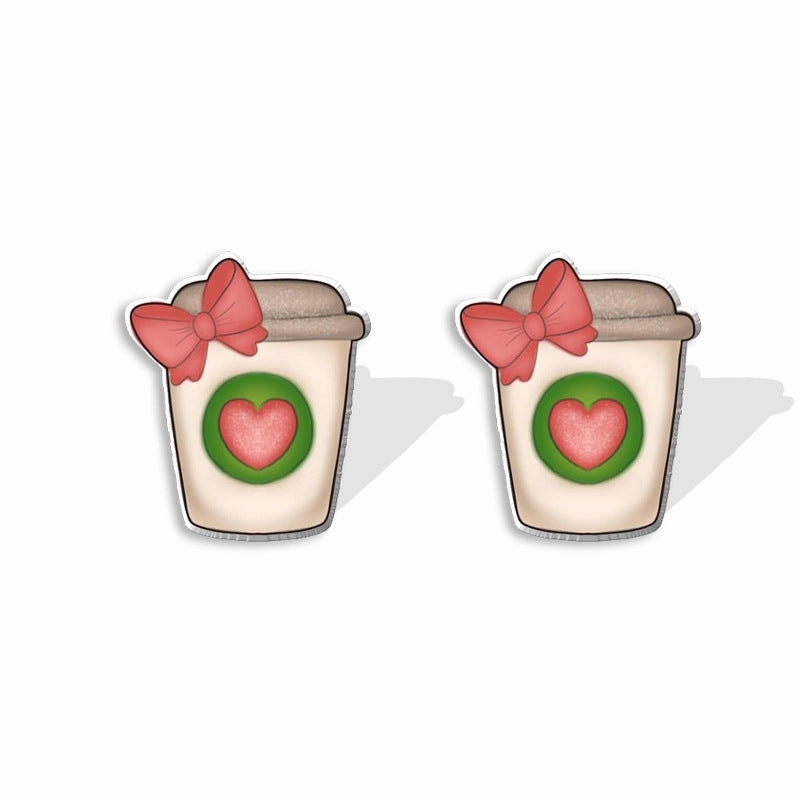 Wholesale Cartoon Coffee Machines, Cute Coffee Cups, Resin Earrings