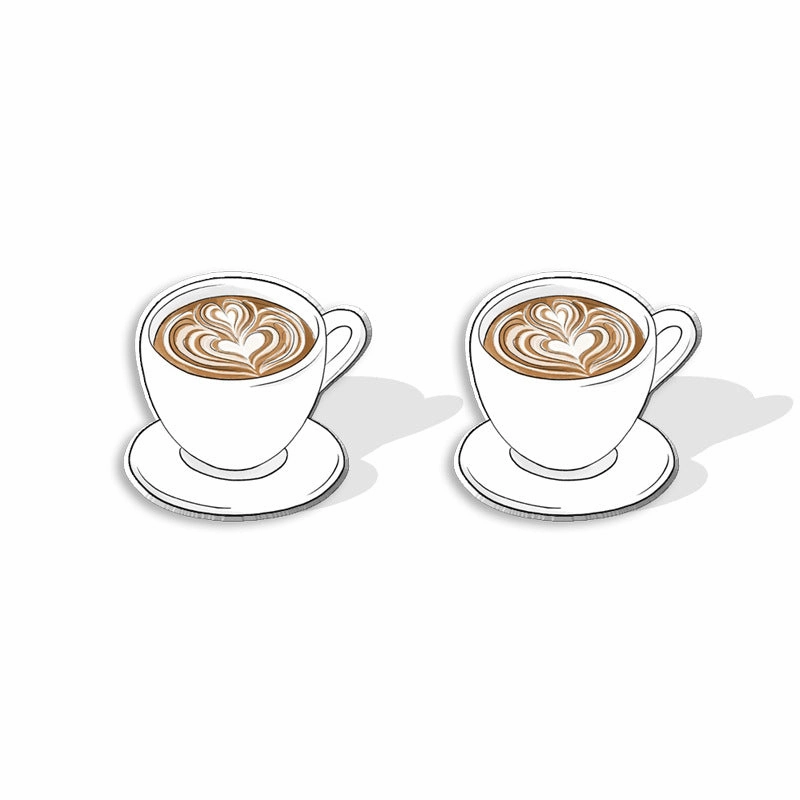 Wholesale Cartoon Coffee Machines, Cute Coffee Cups, Resin Earrings