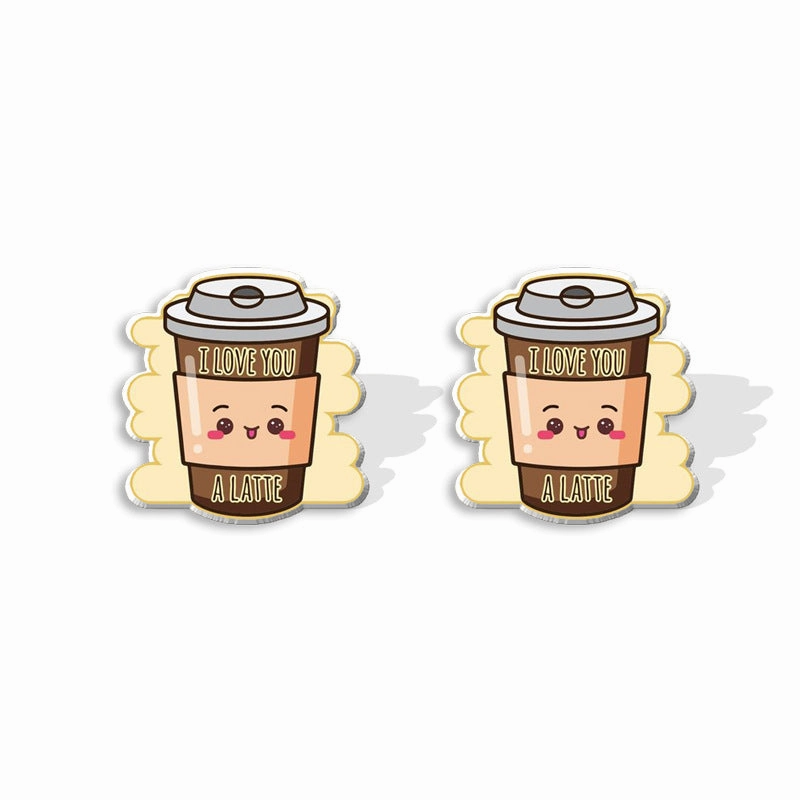 Wholesale Cartoon Coffee Machines, Cute Coffee Cups, Resin Earrings