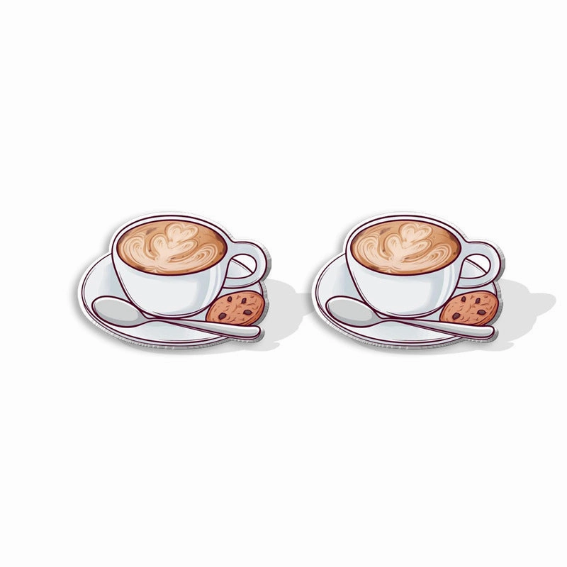 Wholesale Cartoon Coffee Machines, Cute Coffee Cups, Resin Earrings