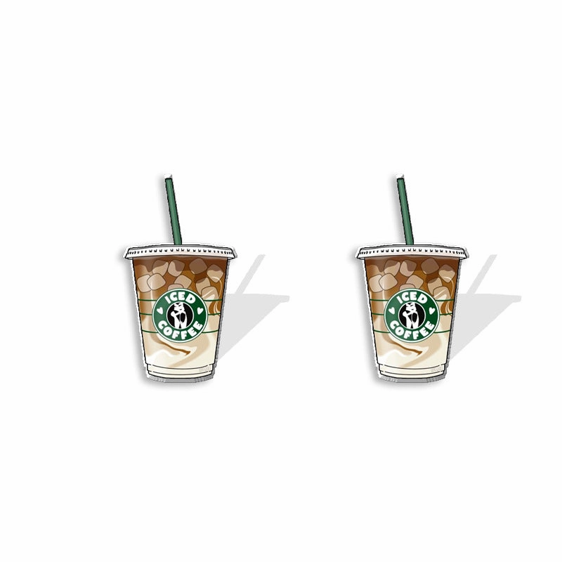 Wholesale Cartoon Coffee Machines, Cute Coffee Cups, Resin Earrings