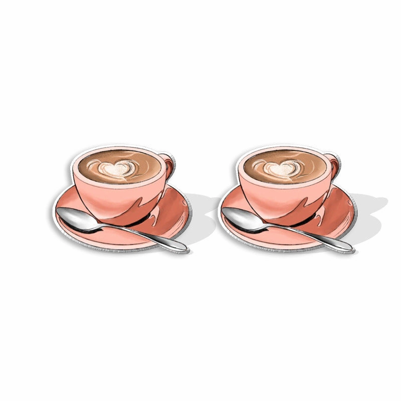 Wholesale Cartoon Coffee Machines, Cute Coffee Cups, Resin Earrings