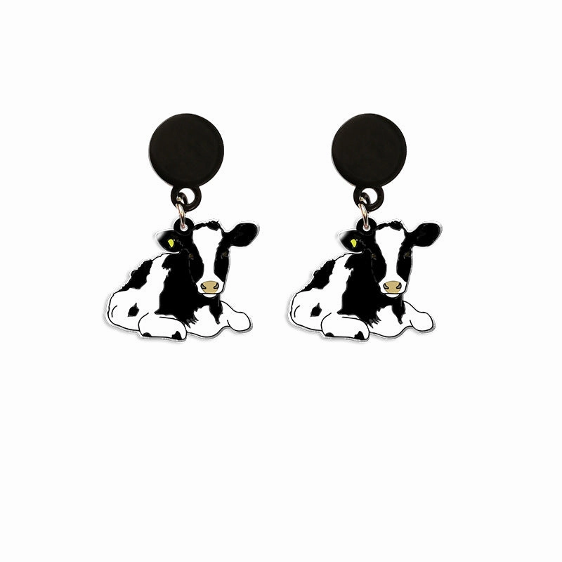 Wholesale Cartoon Cow Acrylic Earrings