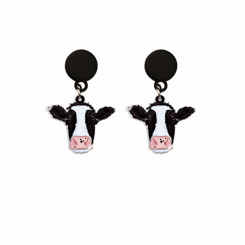 Wholesale Cartoon Cow Acrylic Earrings