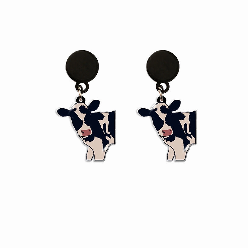 Wholesale Cartoon Cow Acrylic Earrings