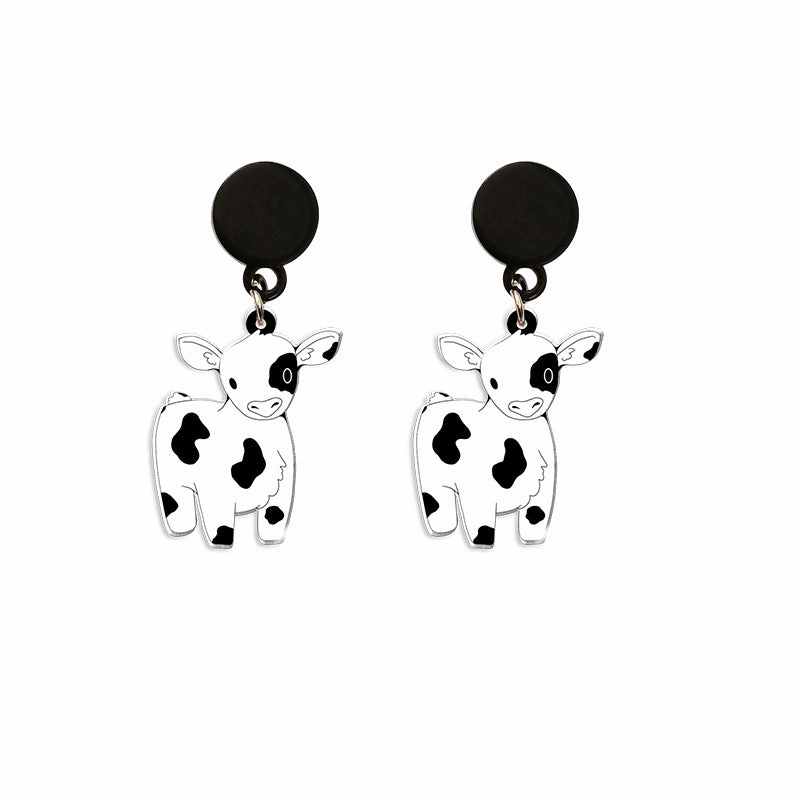 Wholesale Cartoon Cow Acrylic Earrings