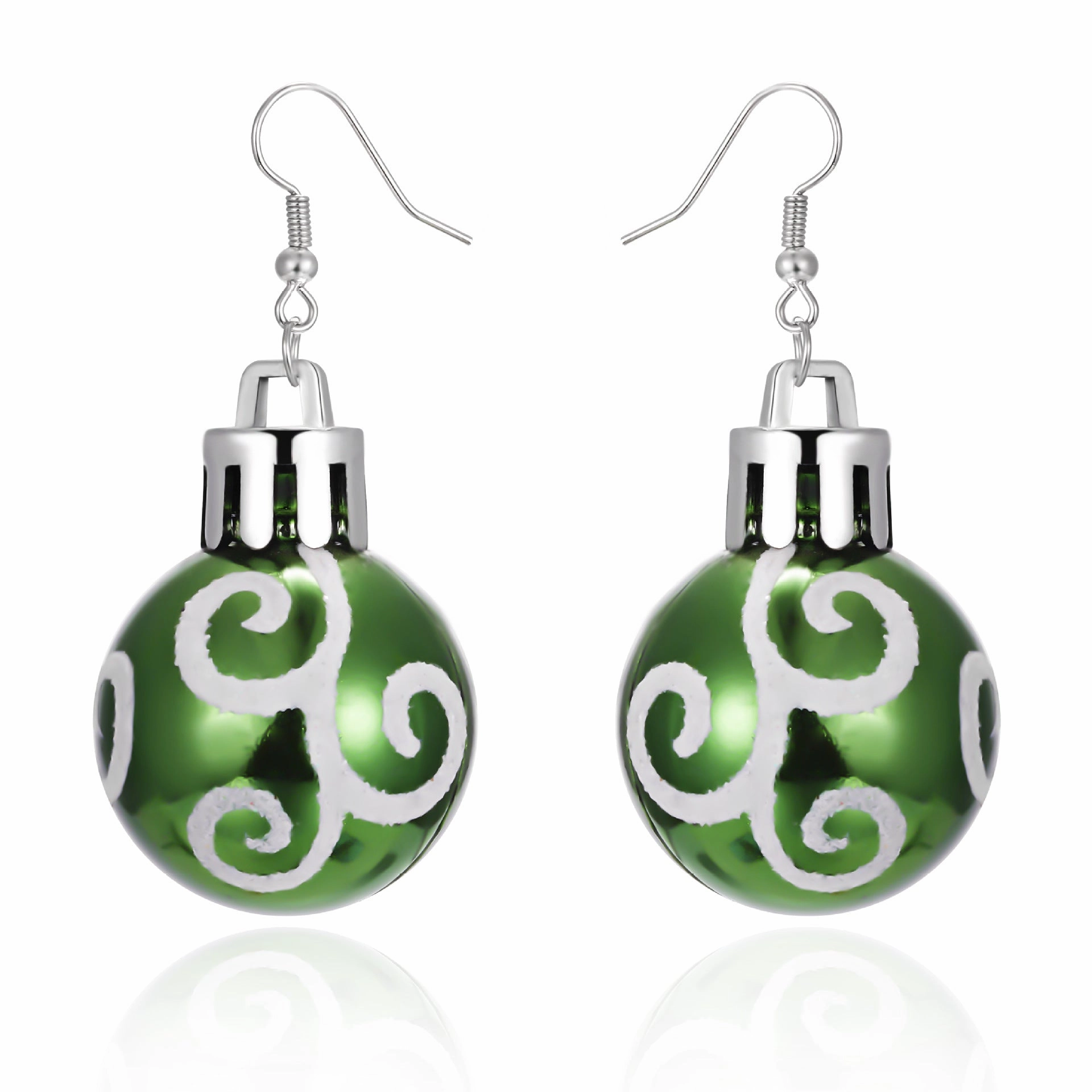 Wholesale Cartoon Cute Christmas Sequins Resin Lamp Ball Earrings